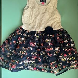 The Children's Place Floral Dress - Lace Top and Bow